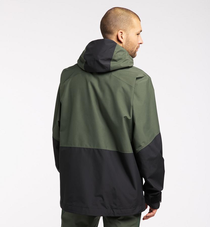 Haglöfs Mens Lumi Hiking Jacket Dark Green/Black New Zealand 63015FSRD